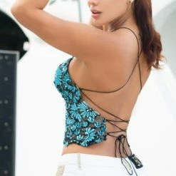 Baccio Couture Tops Baccio Mariela Caviar Top