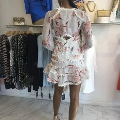 Jessica Bara Valentine Floral Dress With Pom Poms Tika Camaj